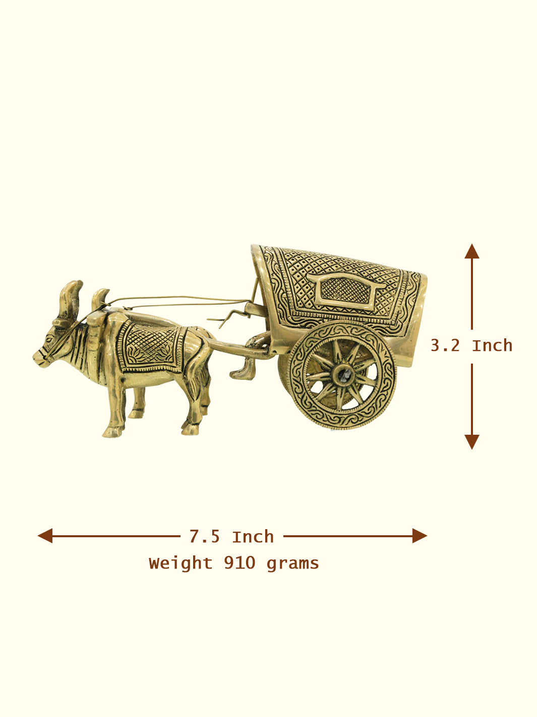 3.2" Brass Bullock Cart