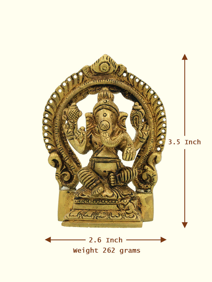 3.5" Brass Arch Ganesh