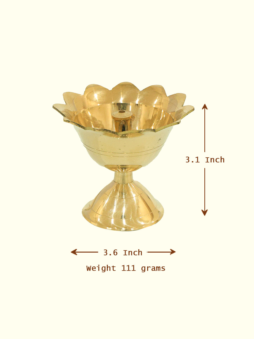 3.1" Brass Devdas Lamp