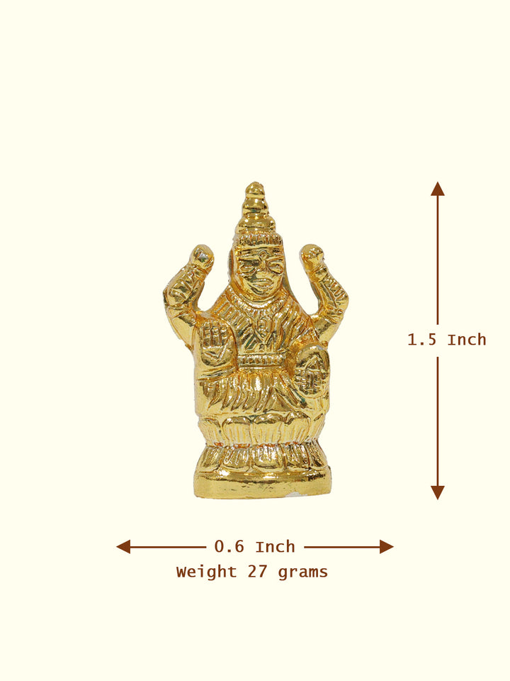 1.5" Brass Gold Lakshmi Idol