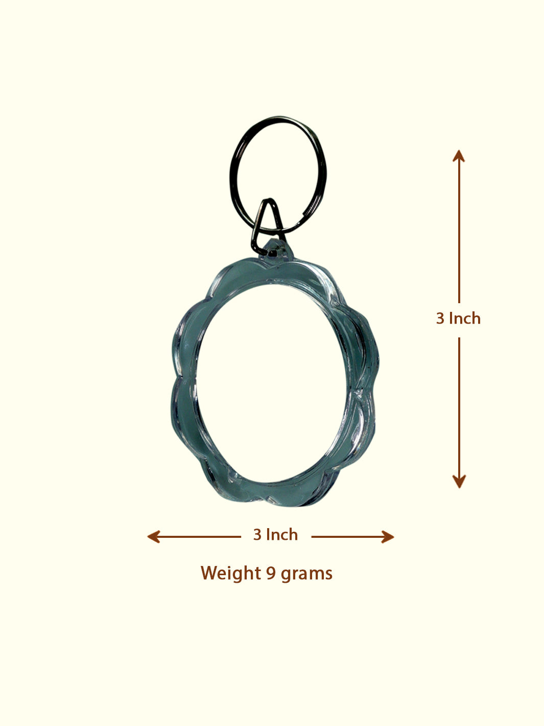 3" Fancy Round Plastic Keychain