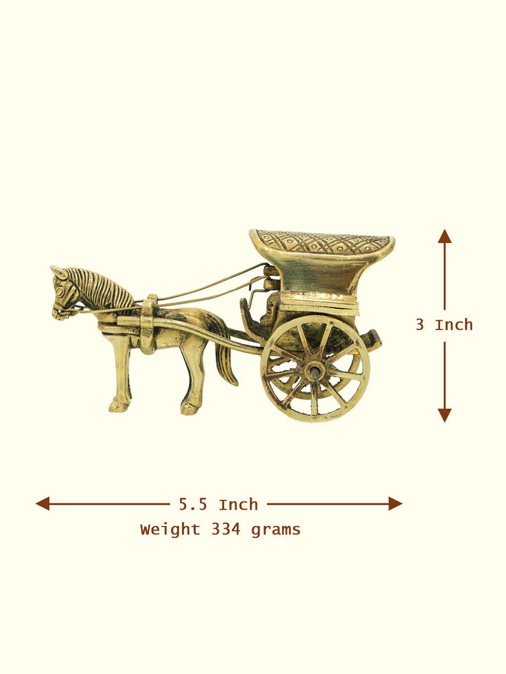 3" Brass Horse Cart