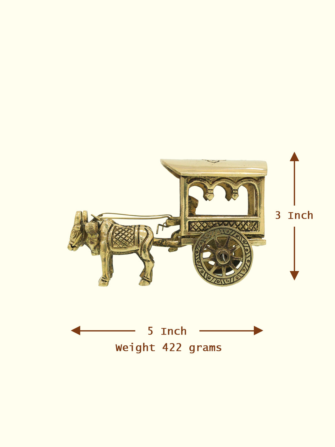 3" Brass Bullock Cart