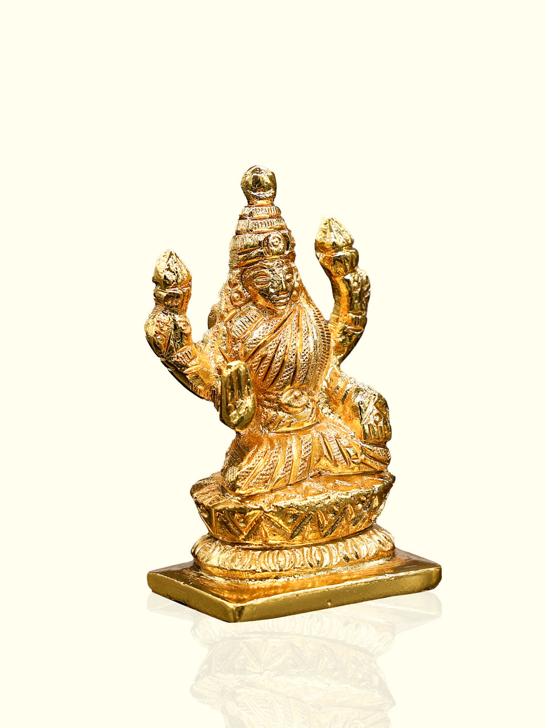 2.5" Brass Gold Lakshmi Idol