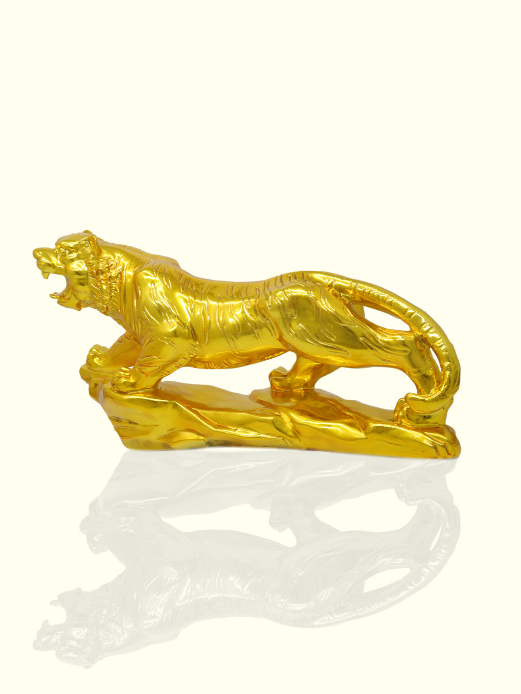 18" Wide Galloping Tiger Statue (Gold Colour)