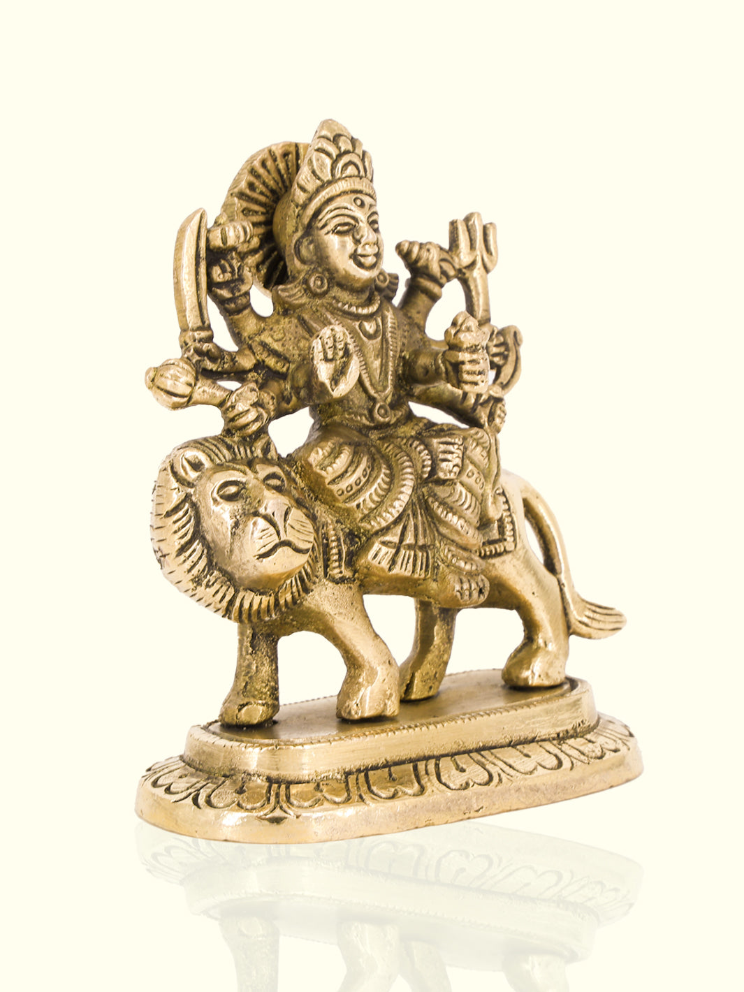 4” Majestic Brass Antique Durga Idol