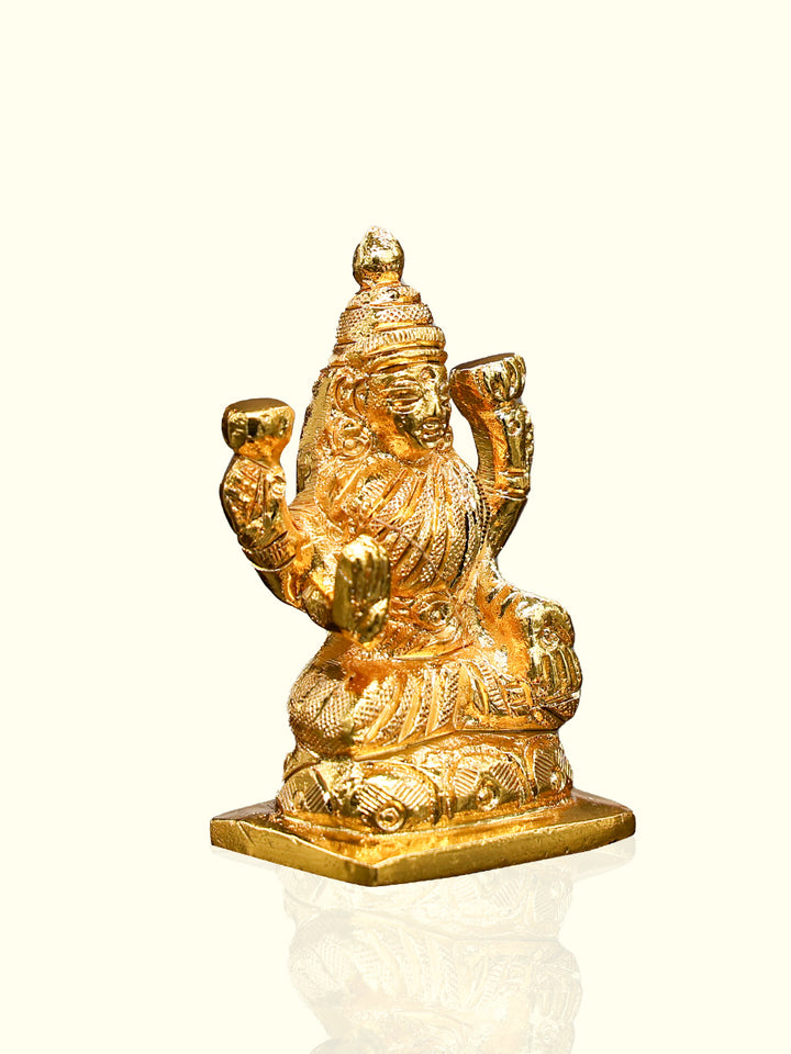 2.4" Brass Gold Lakshmi Idol