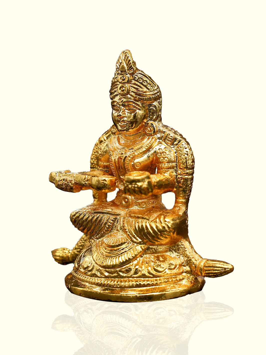 3.25" Gold-Plated Brass Annapurani Idol