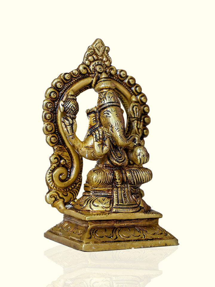 5.5" Brass Arch Ganesh Idol