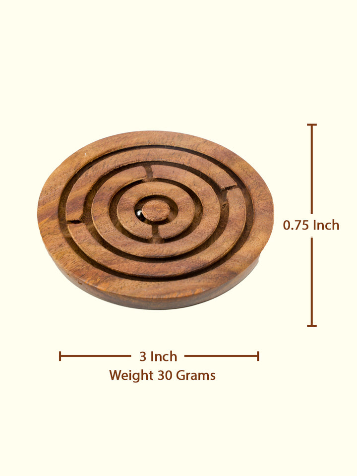 3" பரந்த மூளை டீஸர் புதிர் பந்து பலகை விளையாட்டு (மரம்)