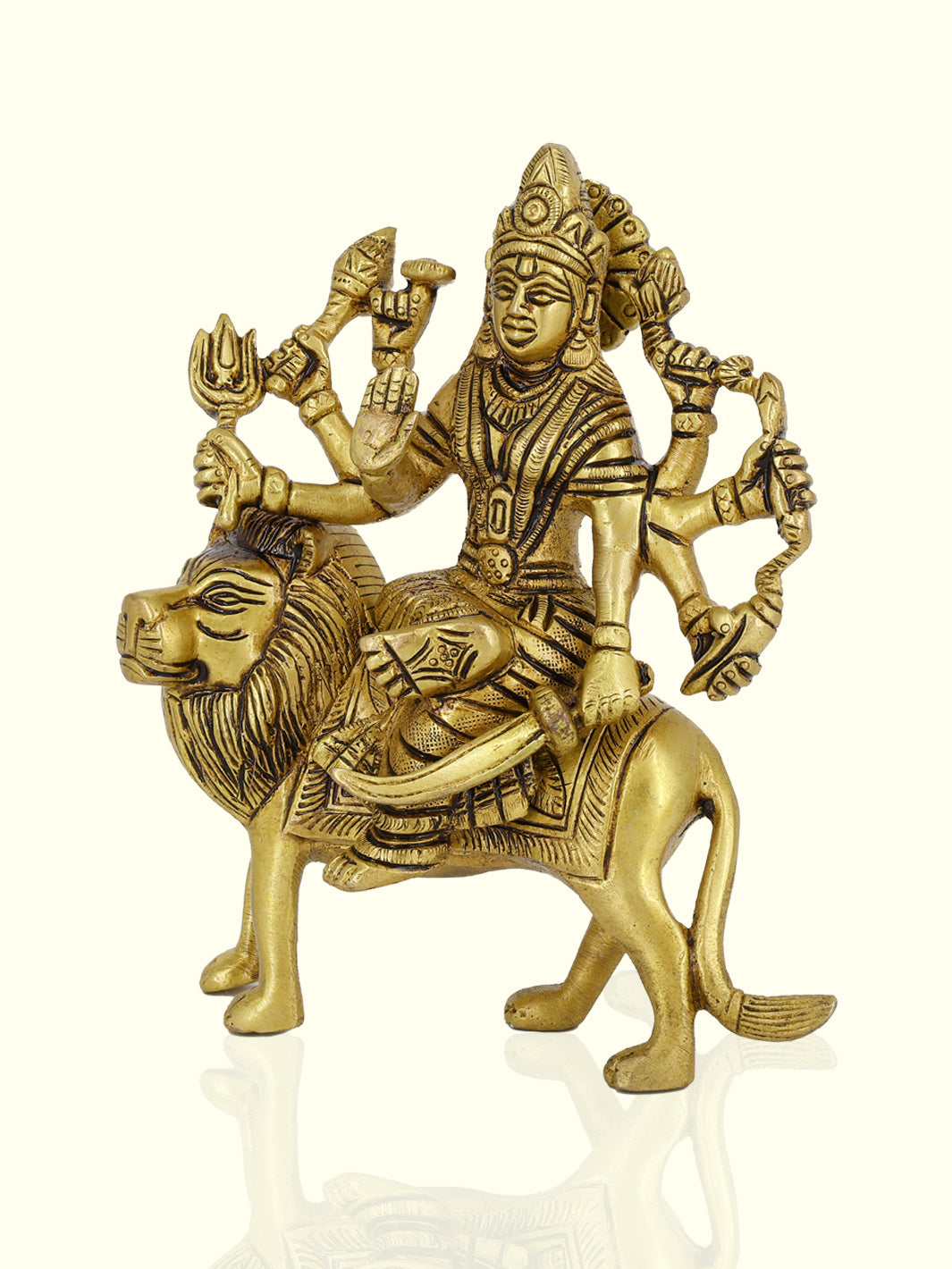 6” Exquisite Brass Durga Idol