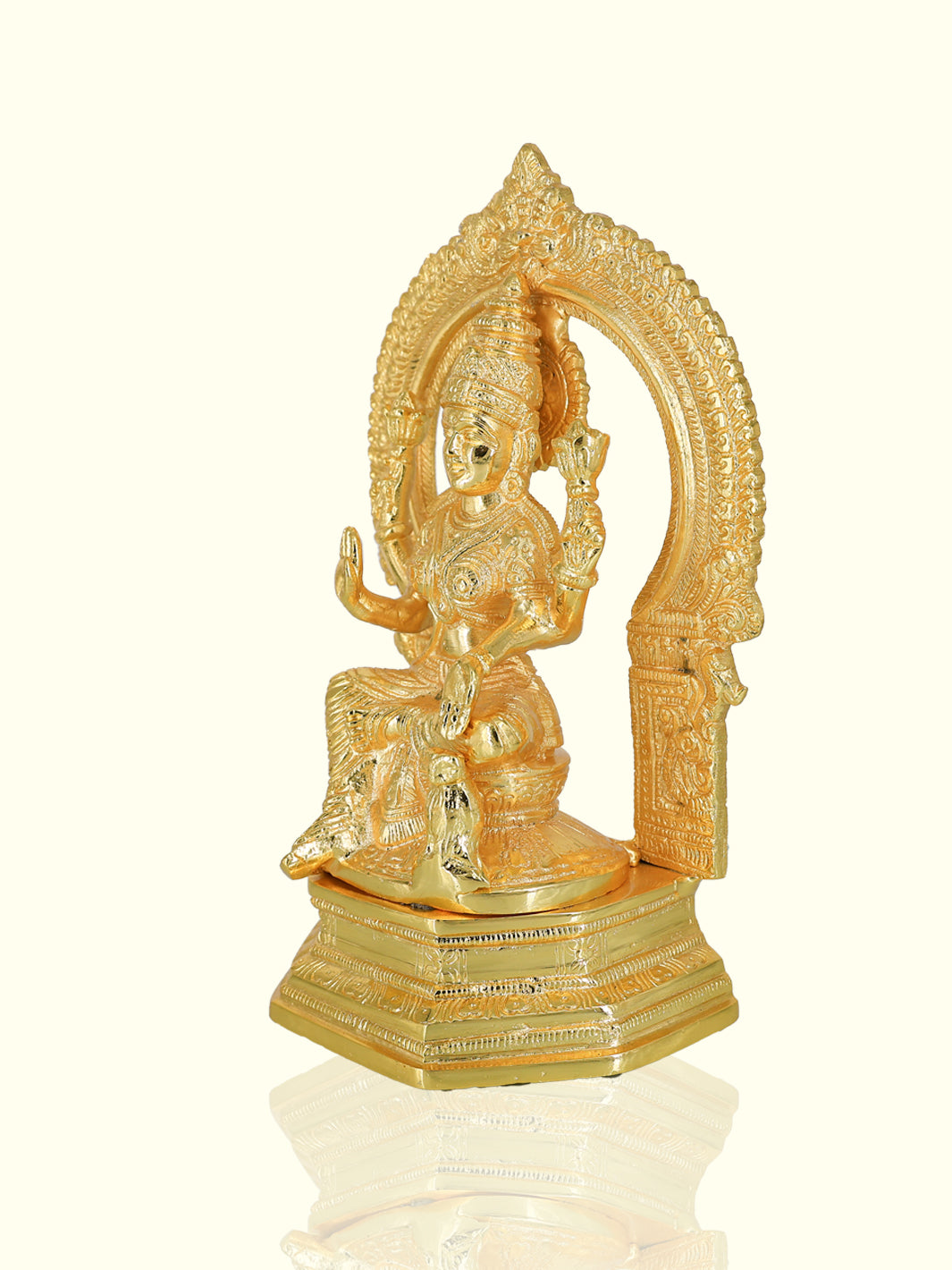 9.8" Brass Lakshmi Sitting Idol