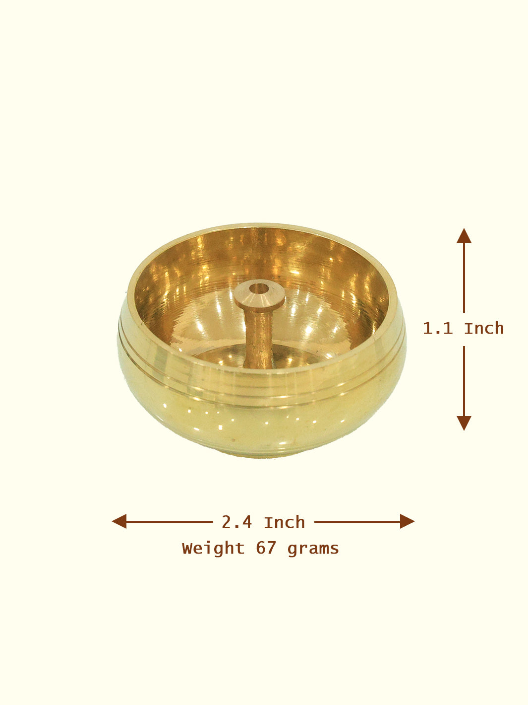 2.4" Brass Kubera Pyali