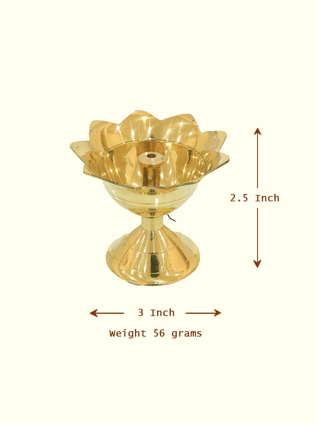 2.5" Brass Devdas Lamp