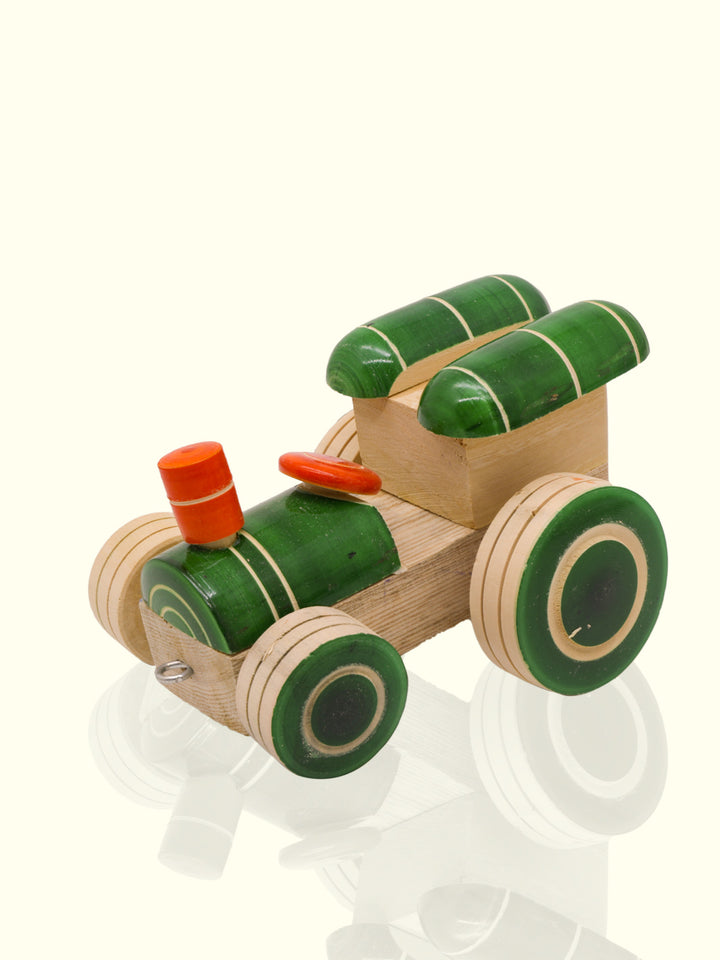 5" Wide Wooden Tractor Toy for Kids