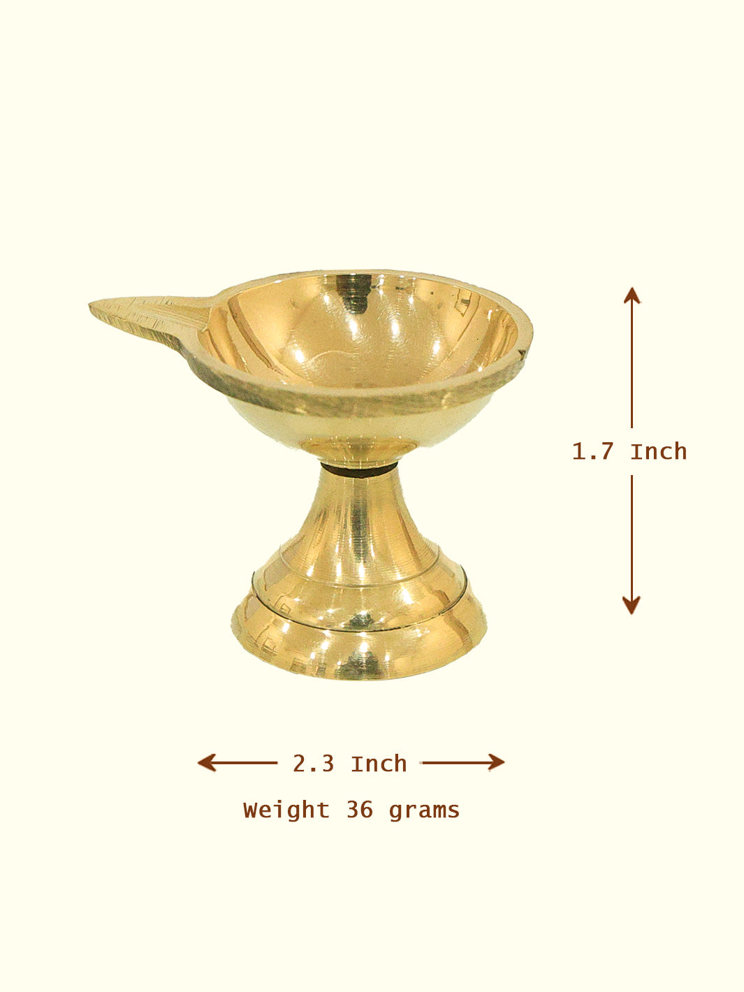 1.7" Brass Pan Deepam