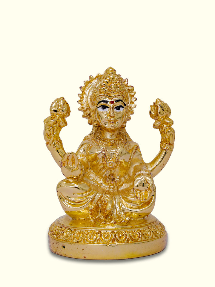 2.5" Lakshmi Sitting on Throne (Gold Colour)