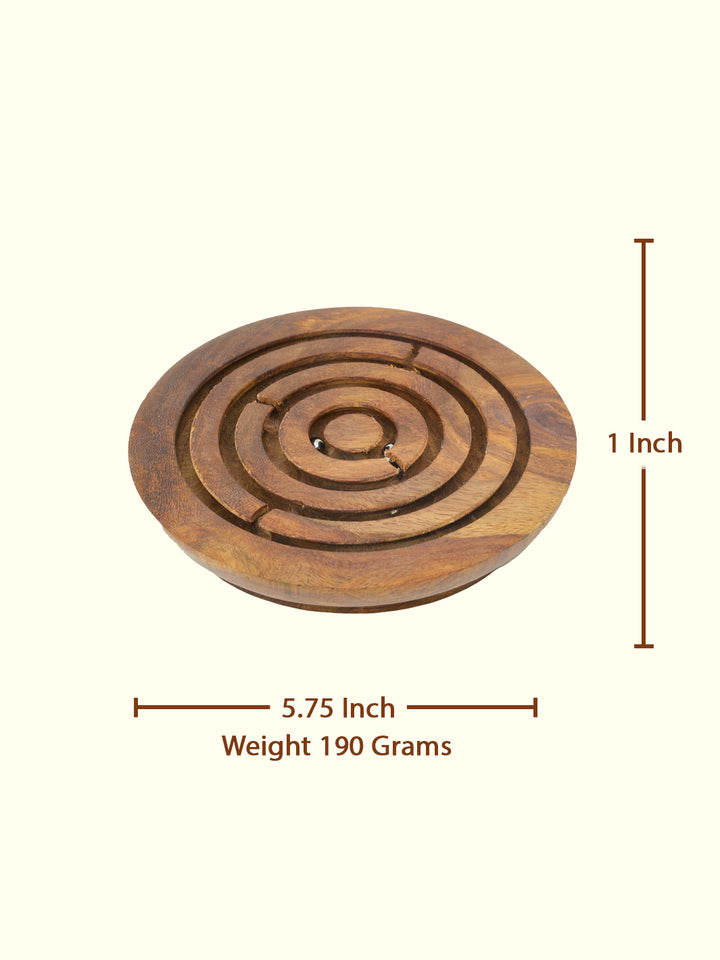 5.75"  Wide Brain Teaser Puzzle Ball Board Game (Wooden)