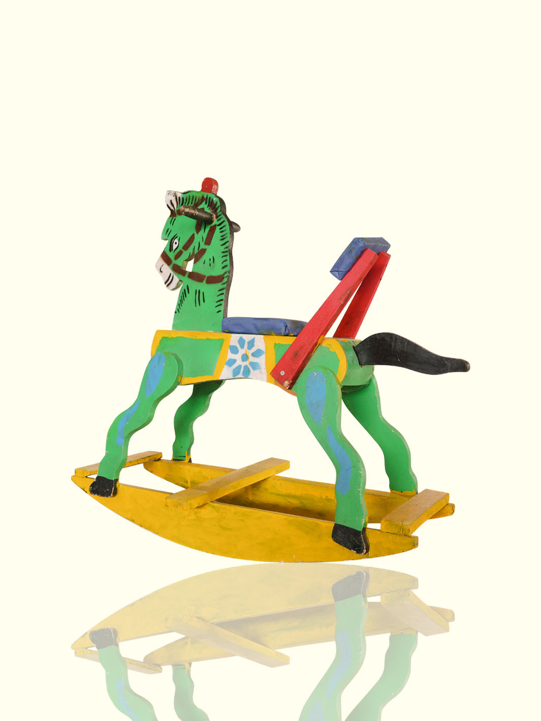 30" Wooden Multi-colour Rocking Horse for Kids