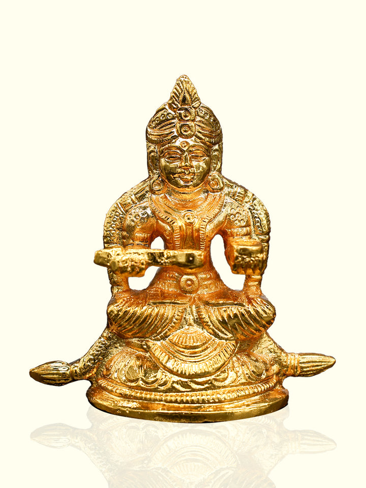 3.25" Gold-Plated Brass Annapurani Idol