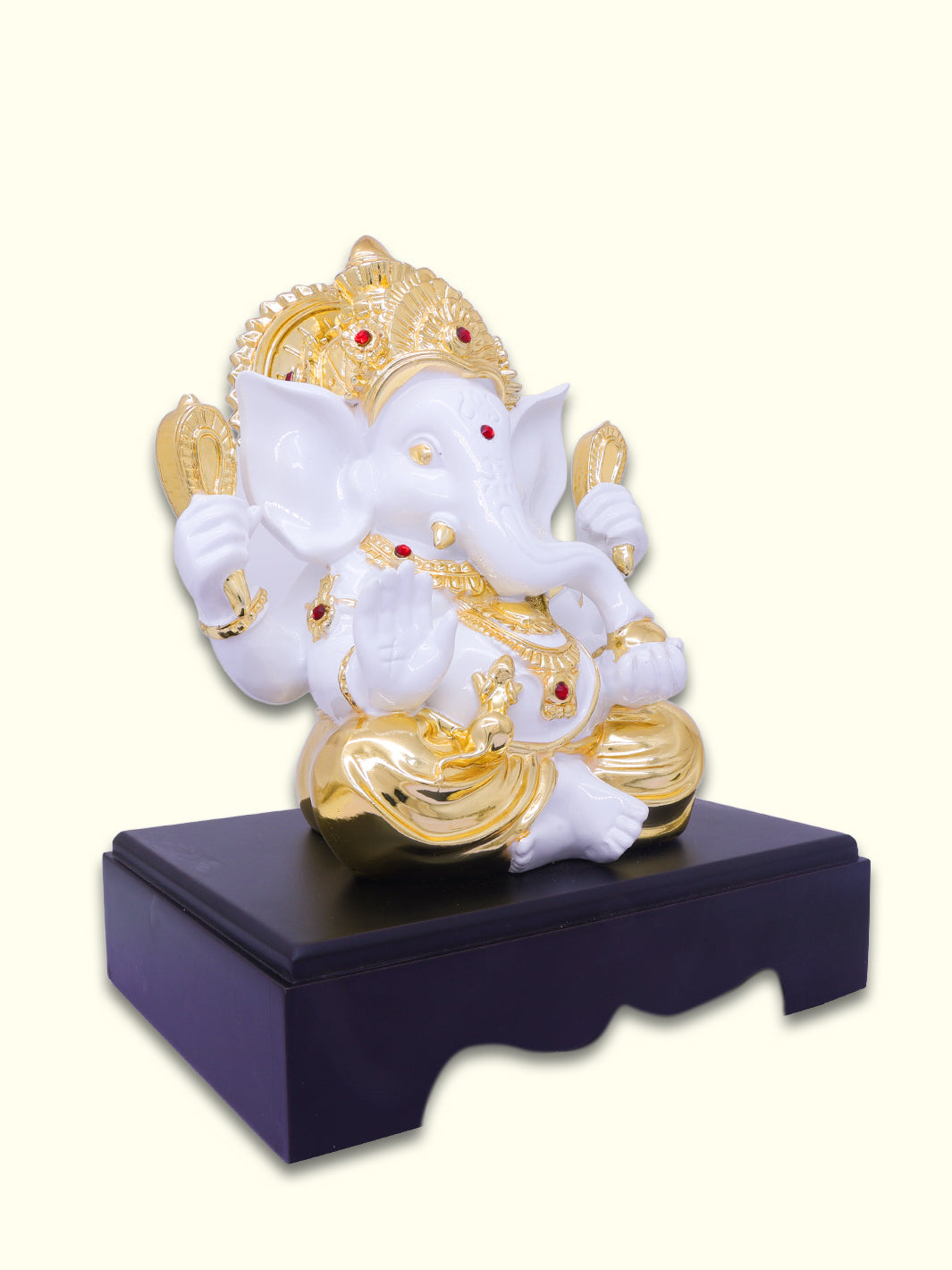 9.5" Ganapathy (White with Gold Colour)