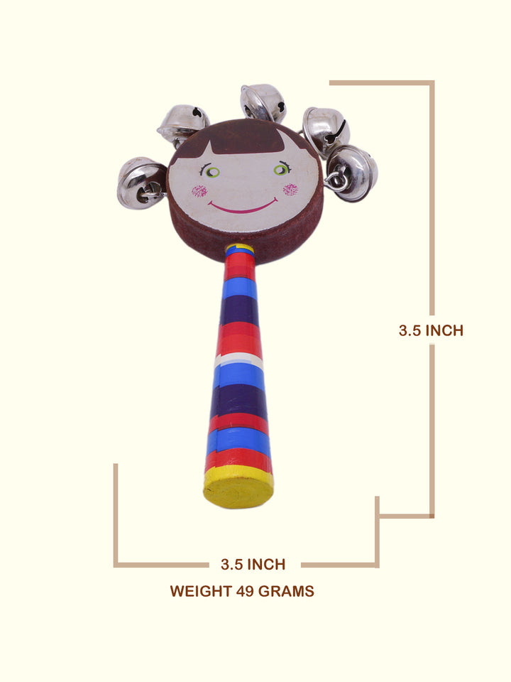 3.5" Wooden Rattle Toy for Infants