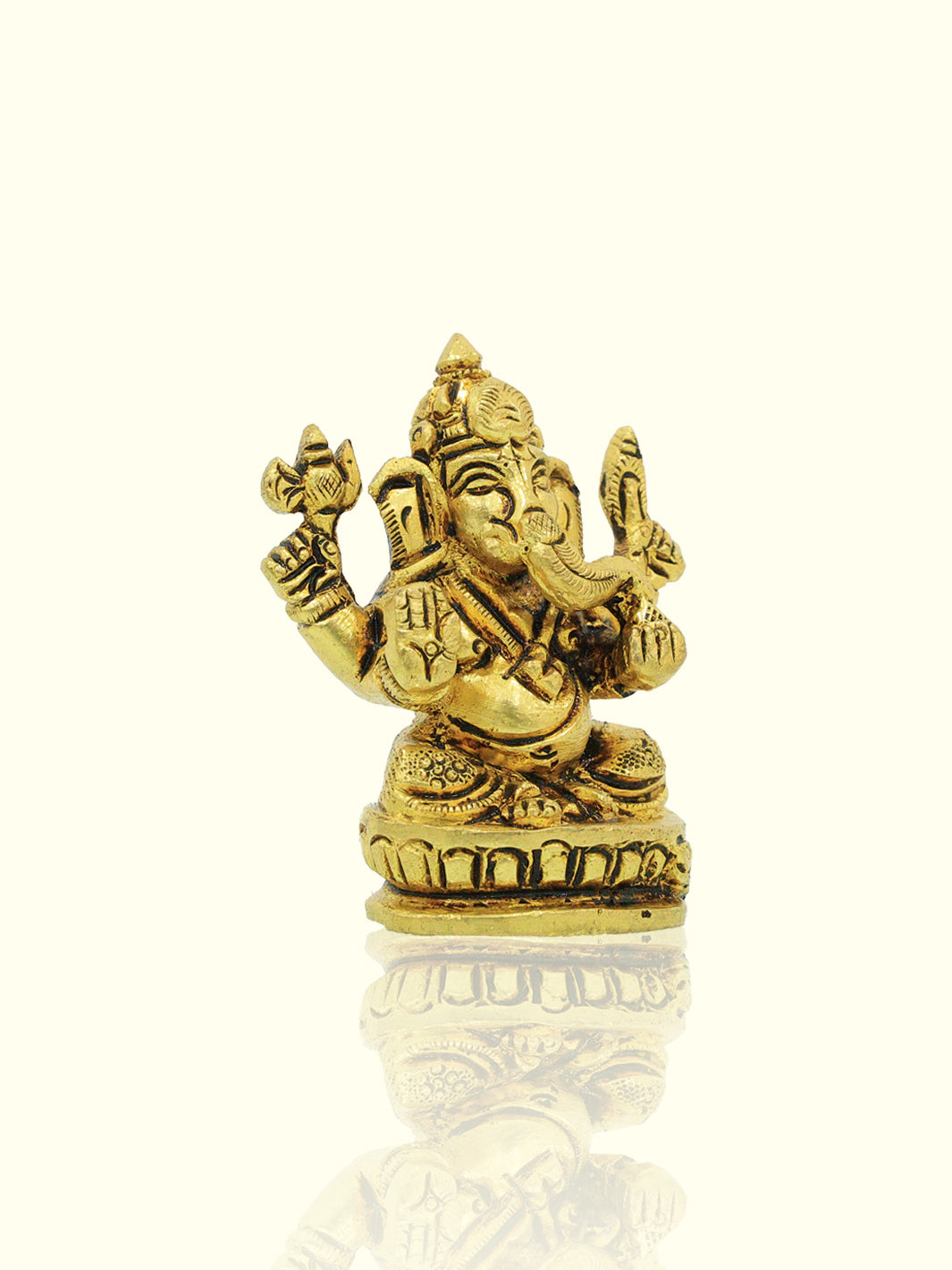 2.3" Brass Ganesh Idol with Oval Base