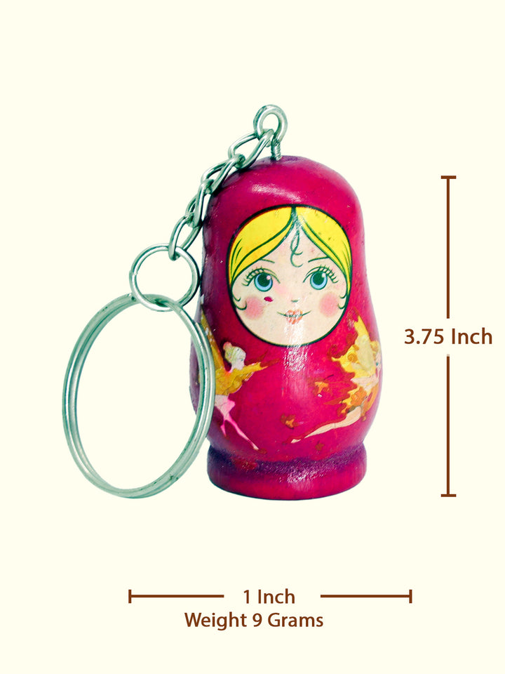 3.75" Matryoshka Wooden Key Chain