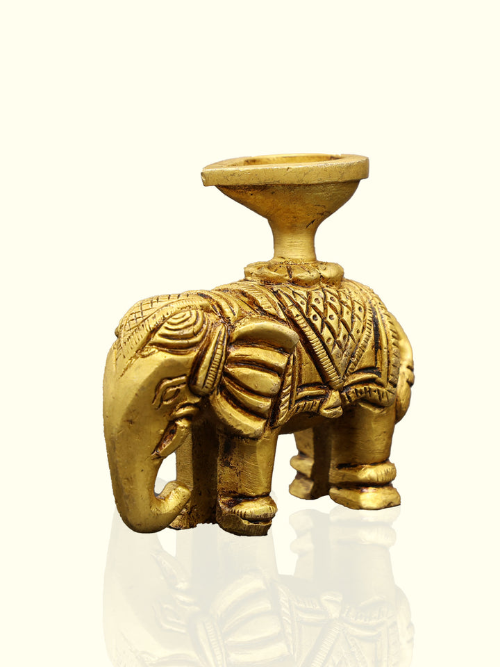 2.75" Brass Elephant Deepam