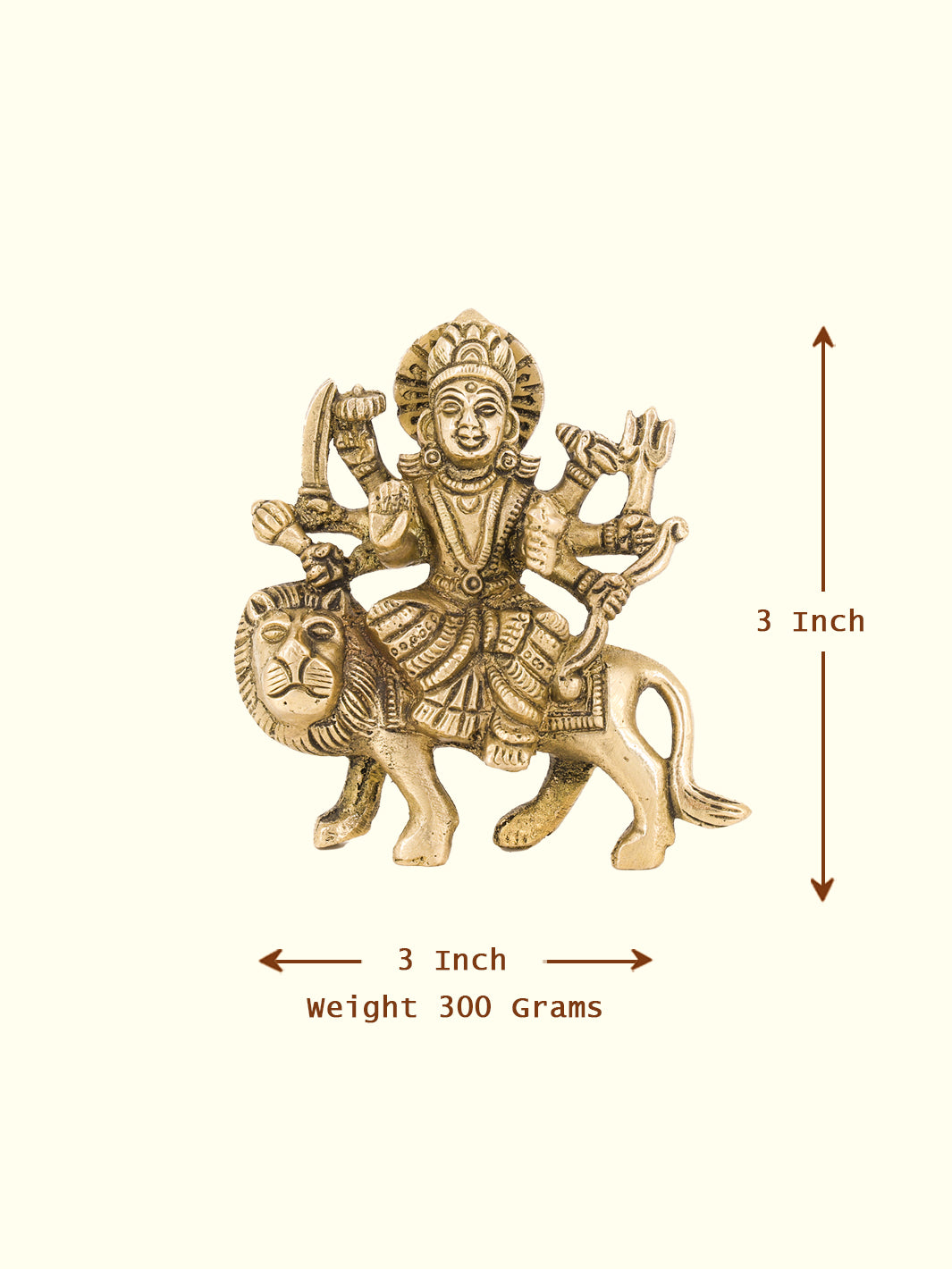 3” Brass  Antique Durga Idol