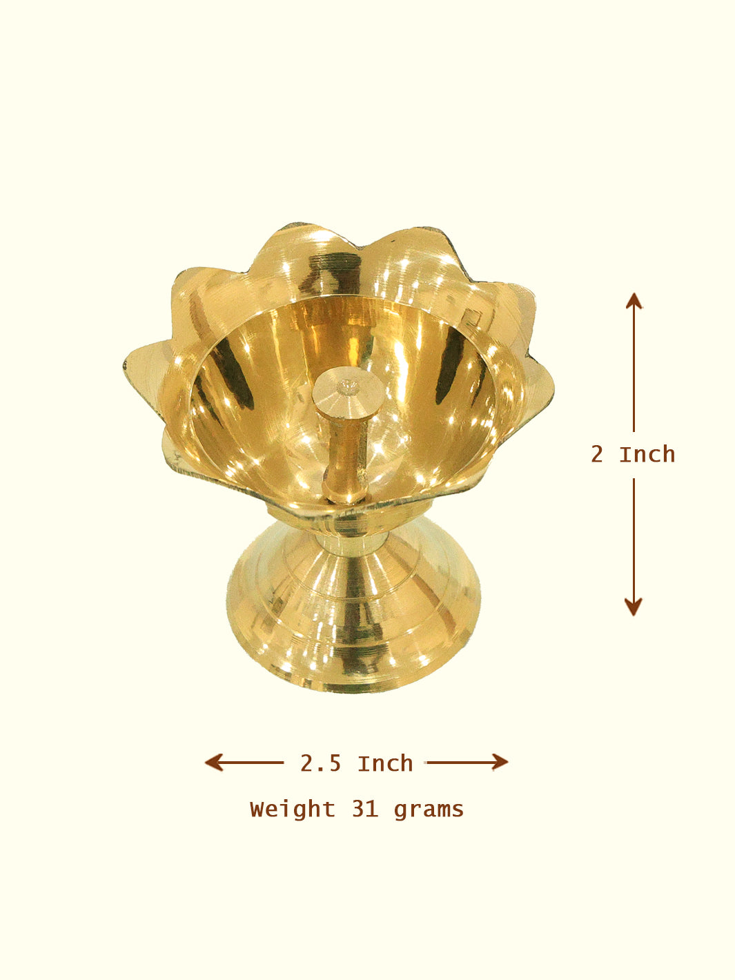 2" Brass Devdas Lamp