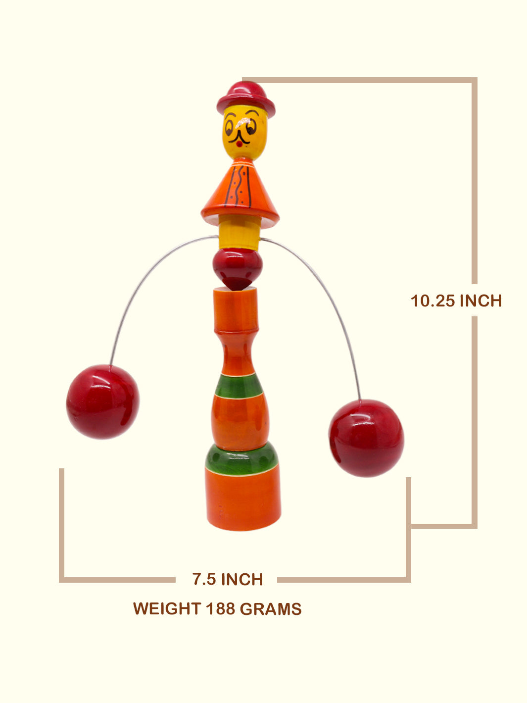 10.25" Wooden Joker Weight Lifting Balancing Toy