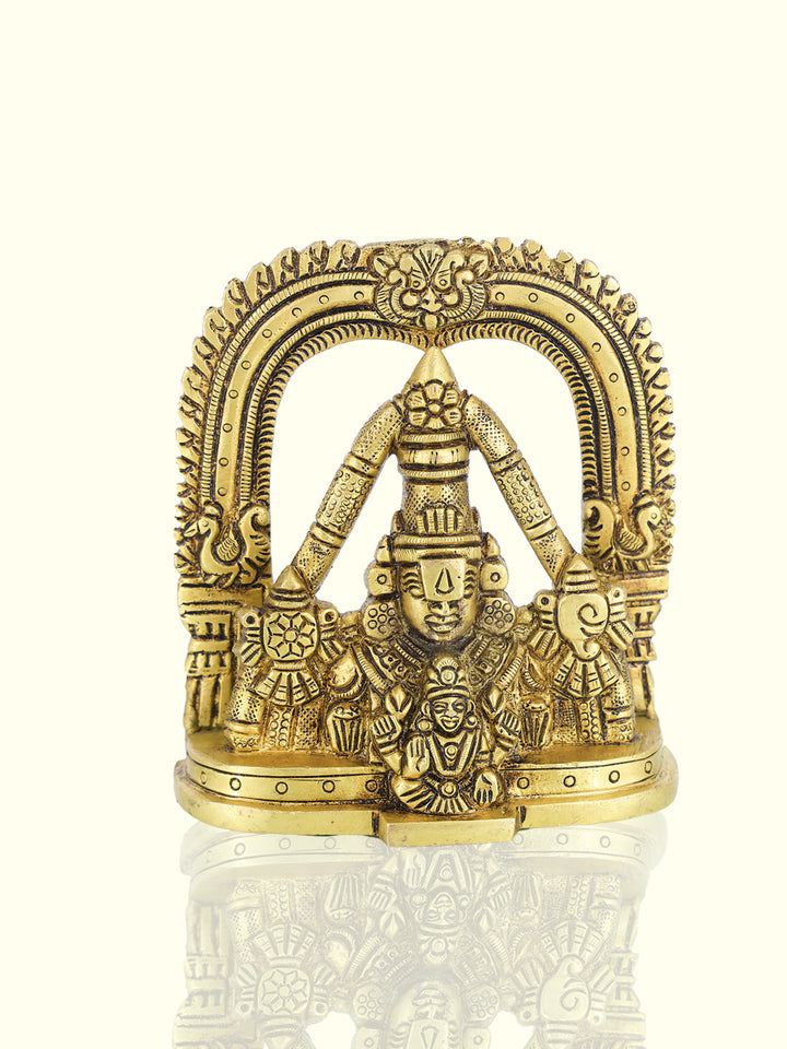 4.25" Sacred Brass Arch Perumal Lakshmi Idol