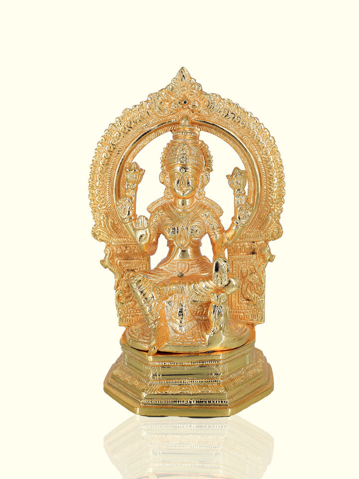 9.8" Brass Lakshmi Sitting Idol