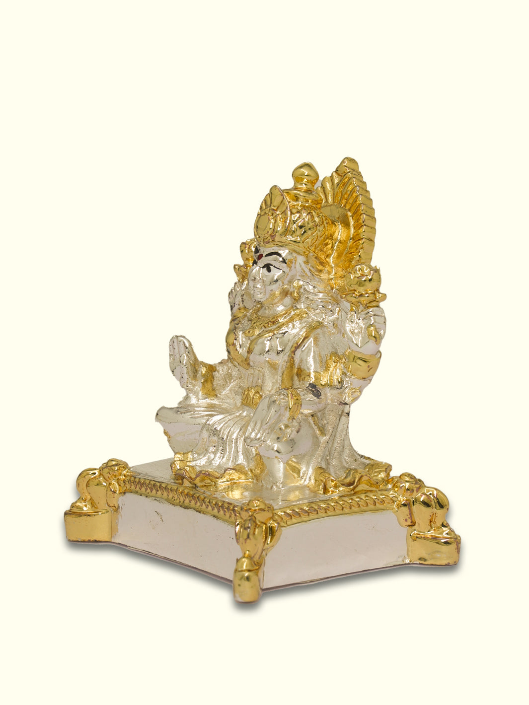 2.25" Lakshmi Sitting on Throne (Gold with Silver Colour)