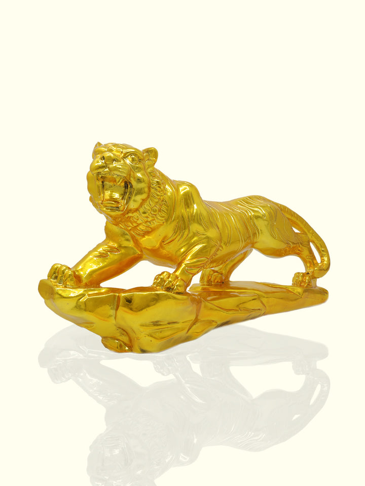 18" Wide Galloping Tiger Statue (Gold Colour)