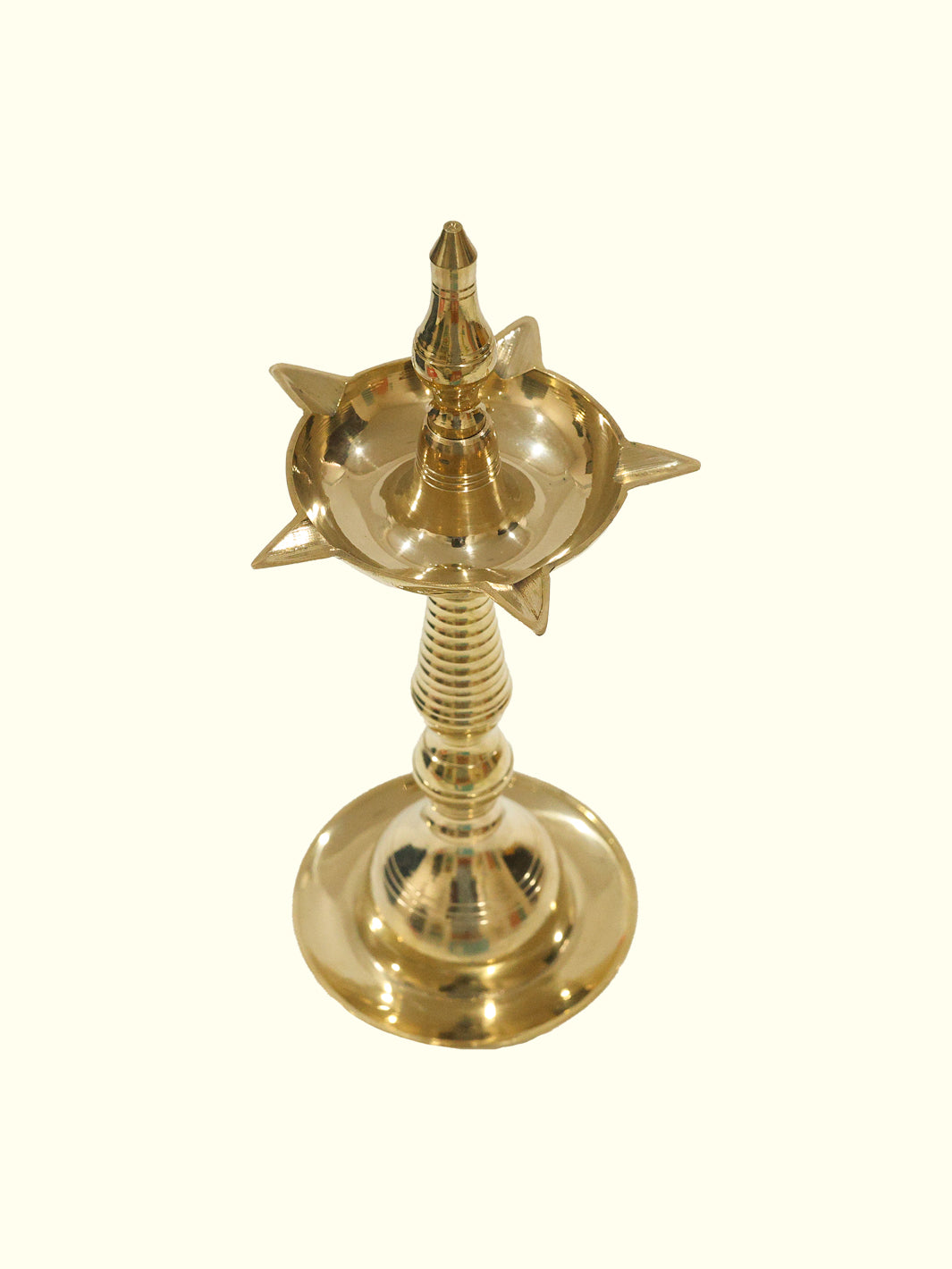 10.5" Brass Fancy Kerala Kuthu Vilakku