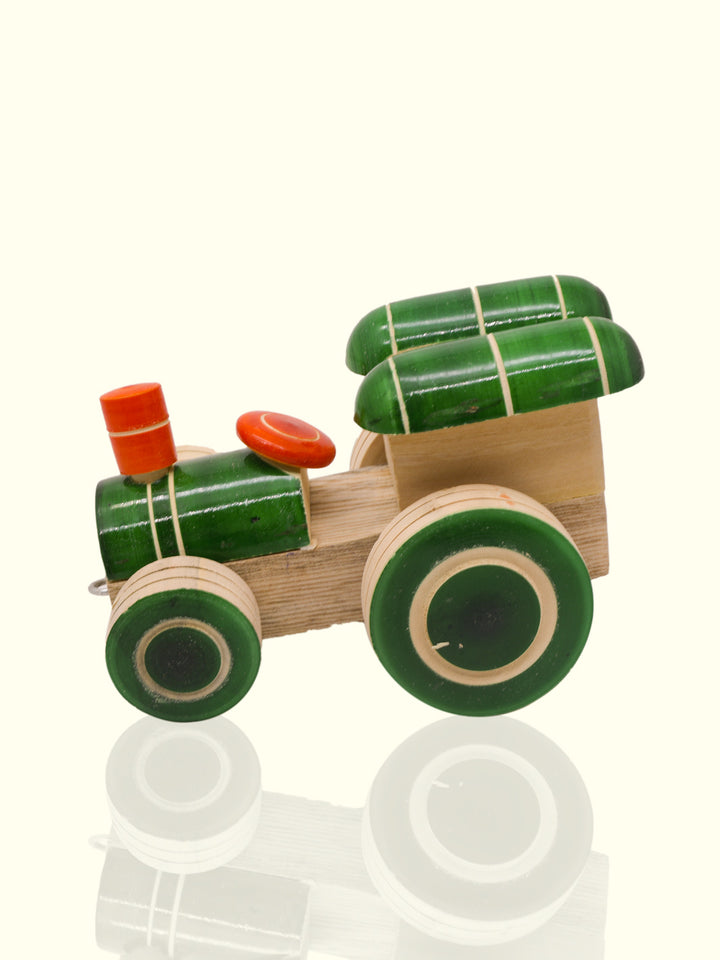 5" Wide Wooden Tractor Toy for Kids