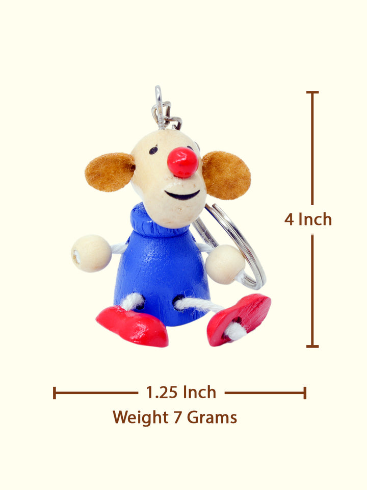 4" Wooden Funny Animal Keychain