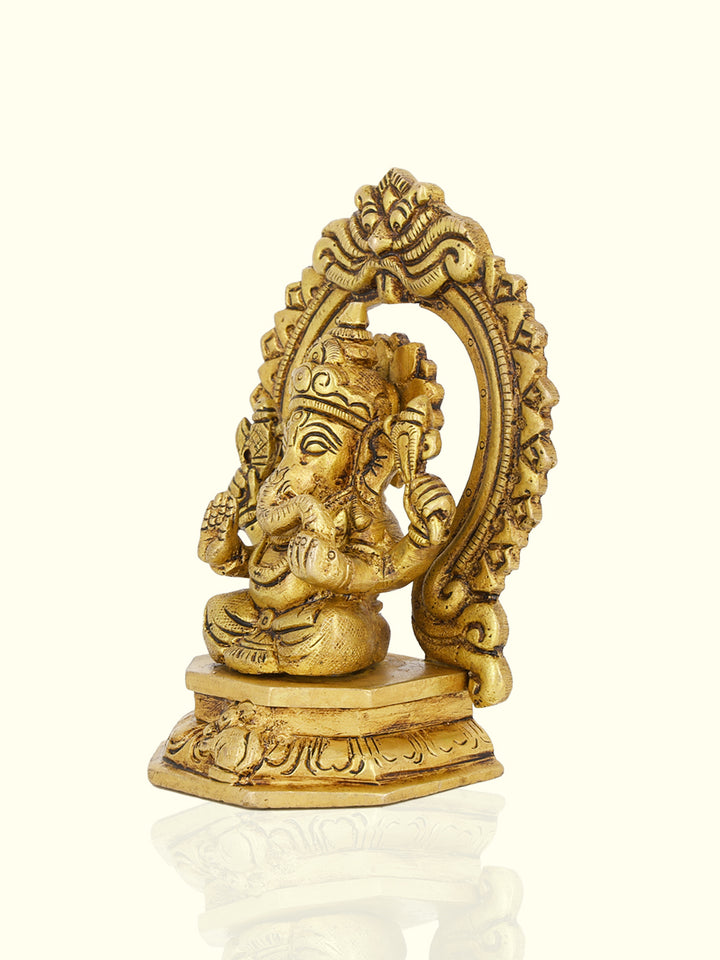 4" Brass Ganesh Shrine Idol