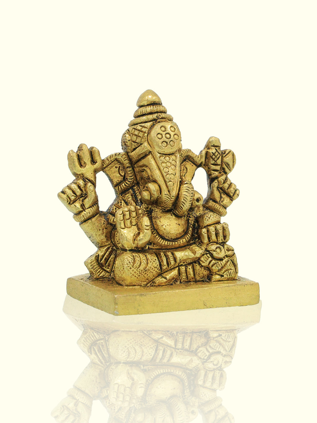 2" Brass Square Base Ganesh Poona