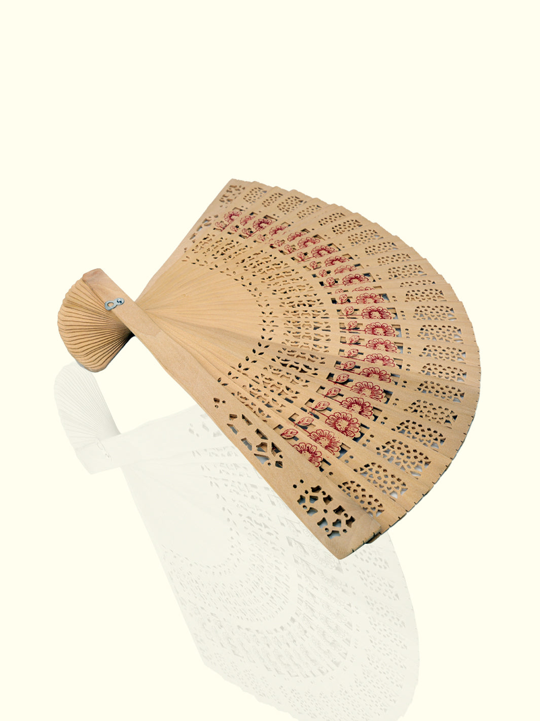 13" Wide Handmade Wooden Folding Fan