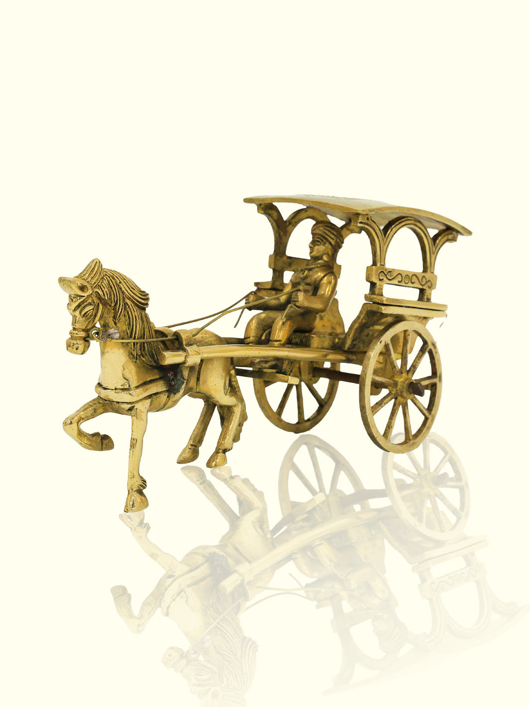 4"Brass Horse Cart