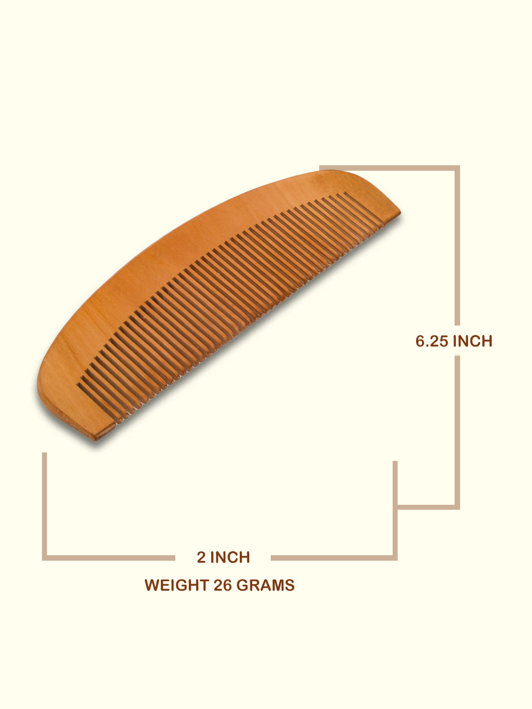 6.25" அகன்ற மர சீப்பு