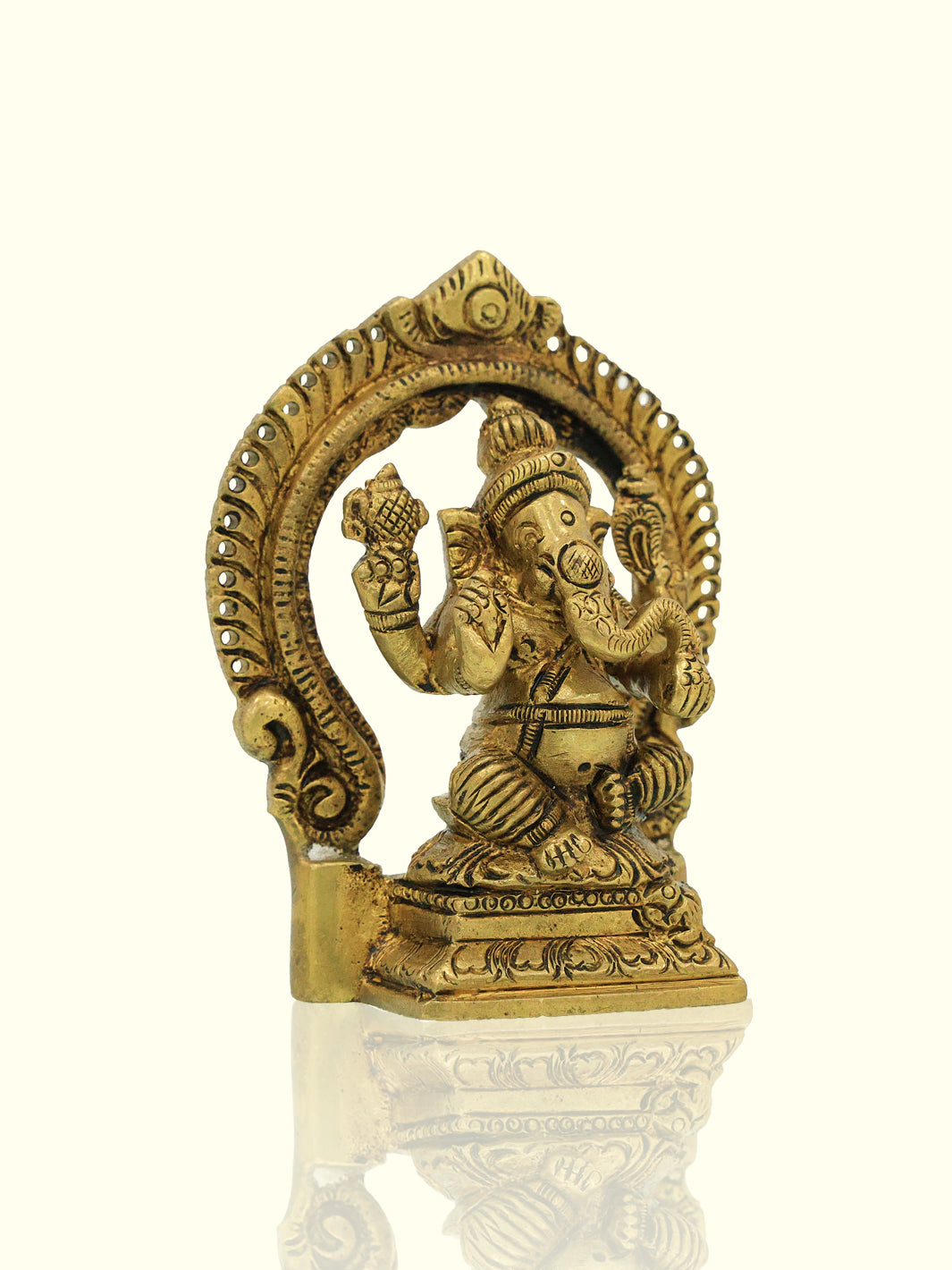 3.5" Brass Arch Ganesh