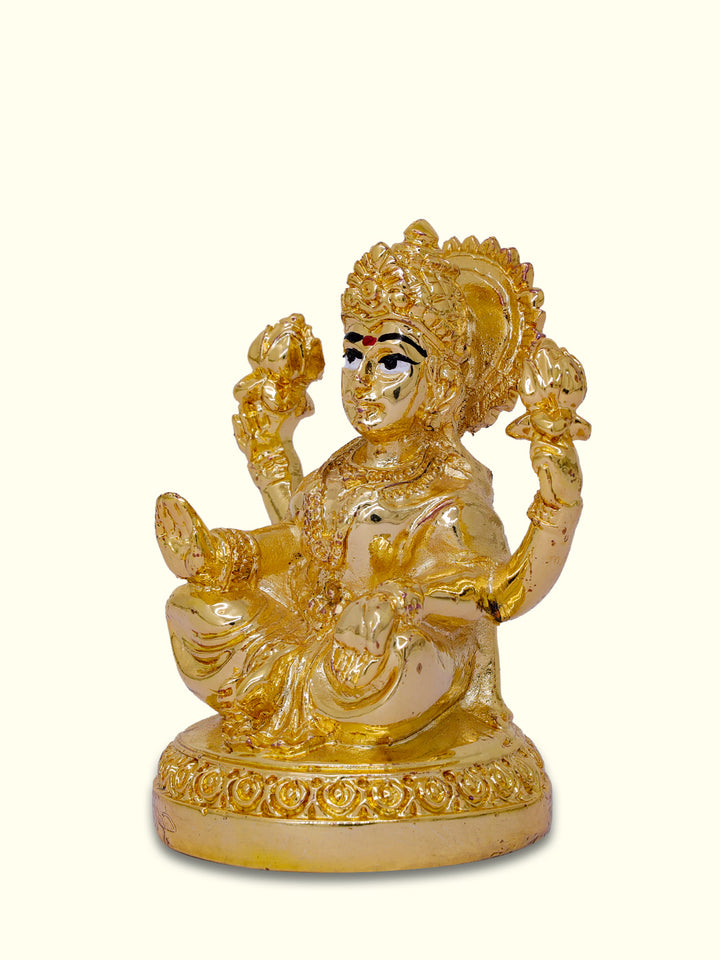 2.5" Lakshmi Sitting on Throne (Gold Colour)