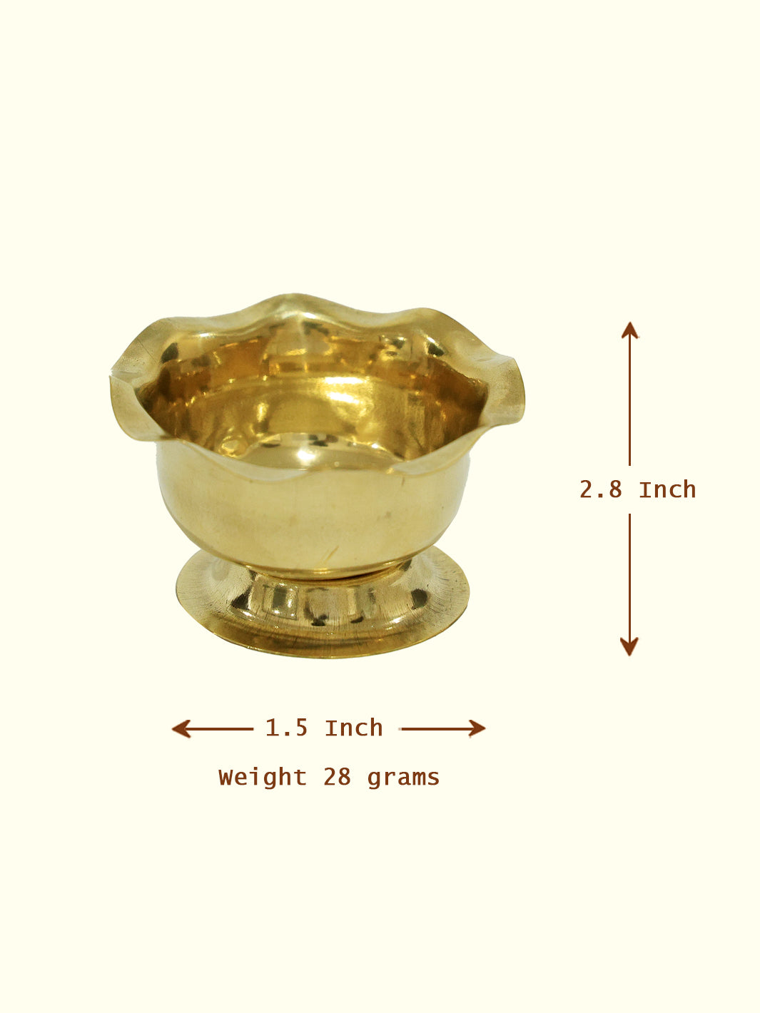 1.5" Brass Chandan Cup