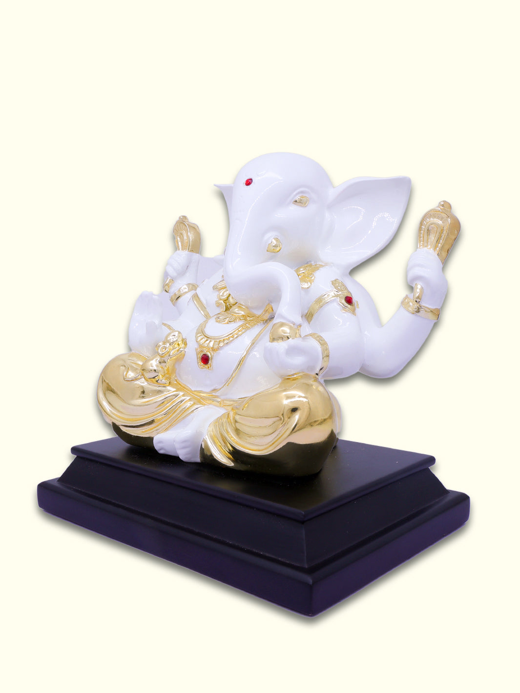 7.5" Ganapathy Statue (White with Gold colour)