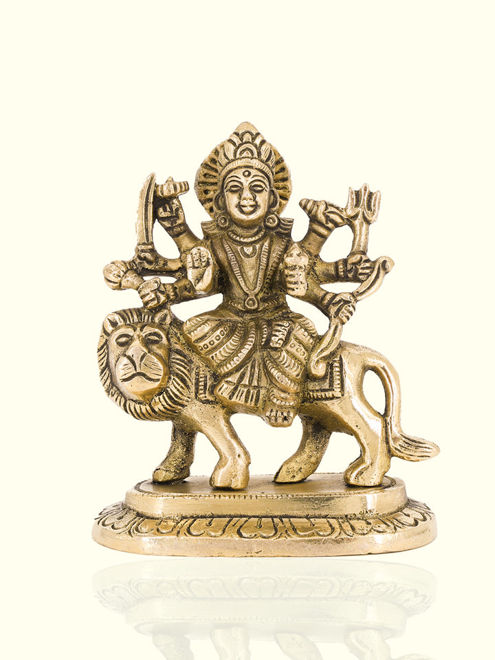 4” Majestic Brass Antique Durga Idol