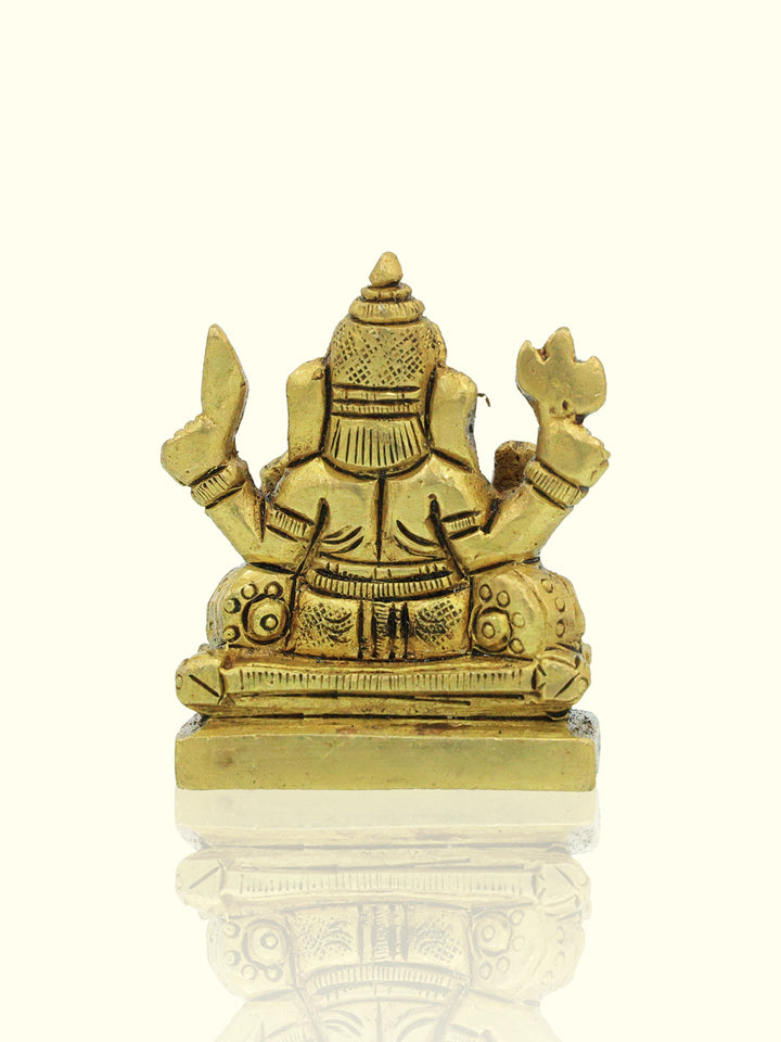 2.2" Brass Ganesh Idol with Square Base